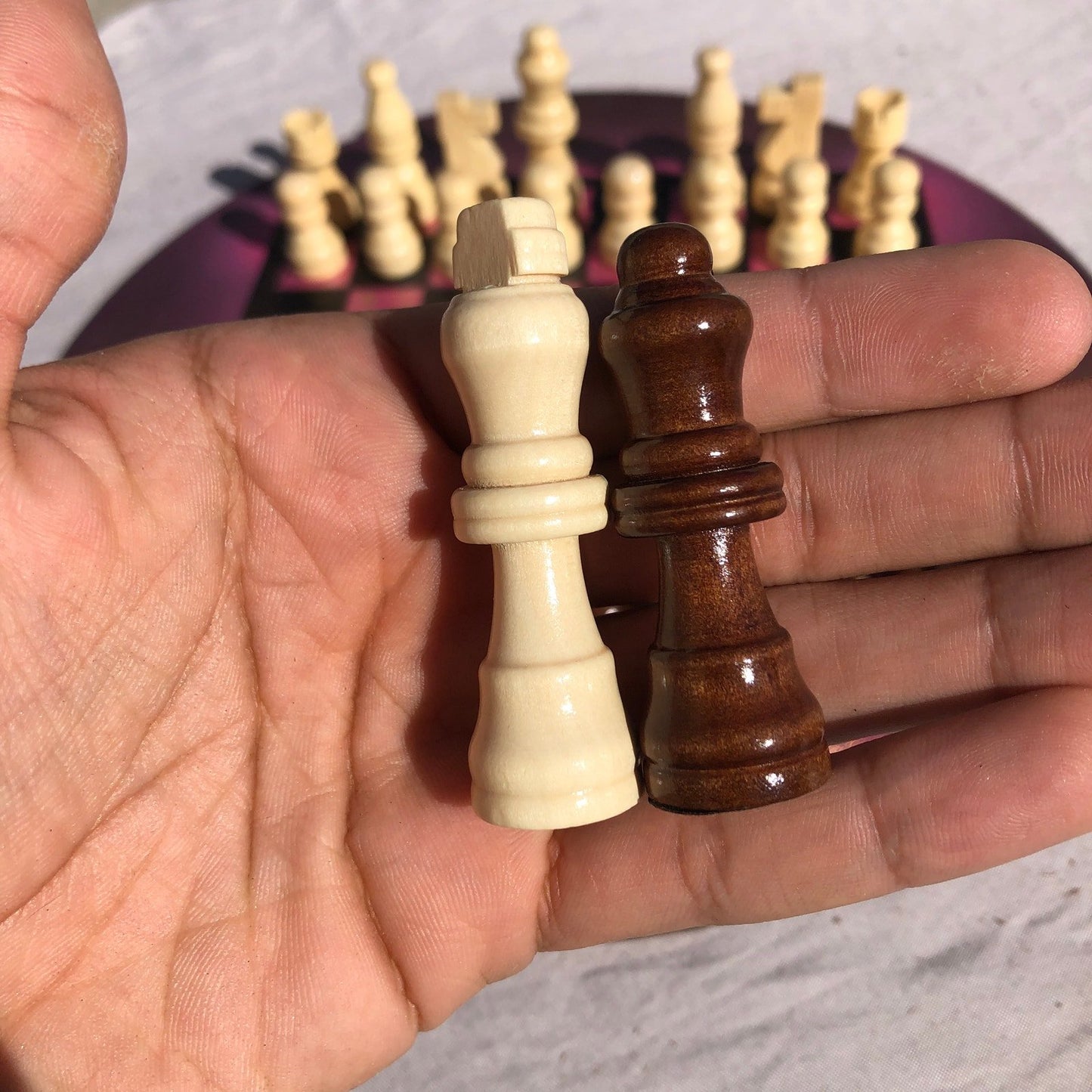 Vinyl Chess Set - Golden Pink