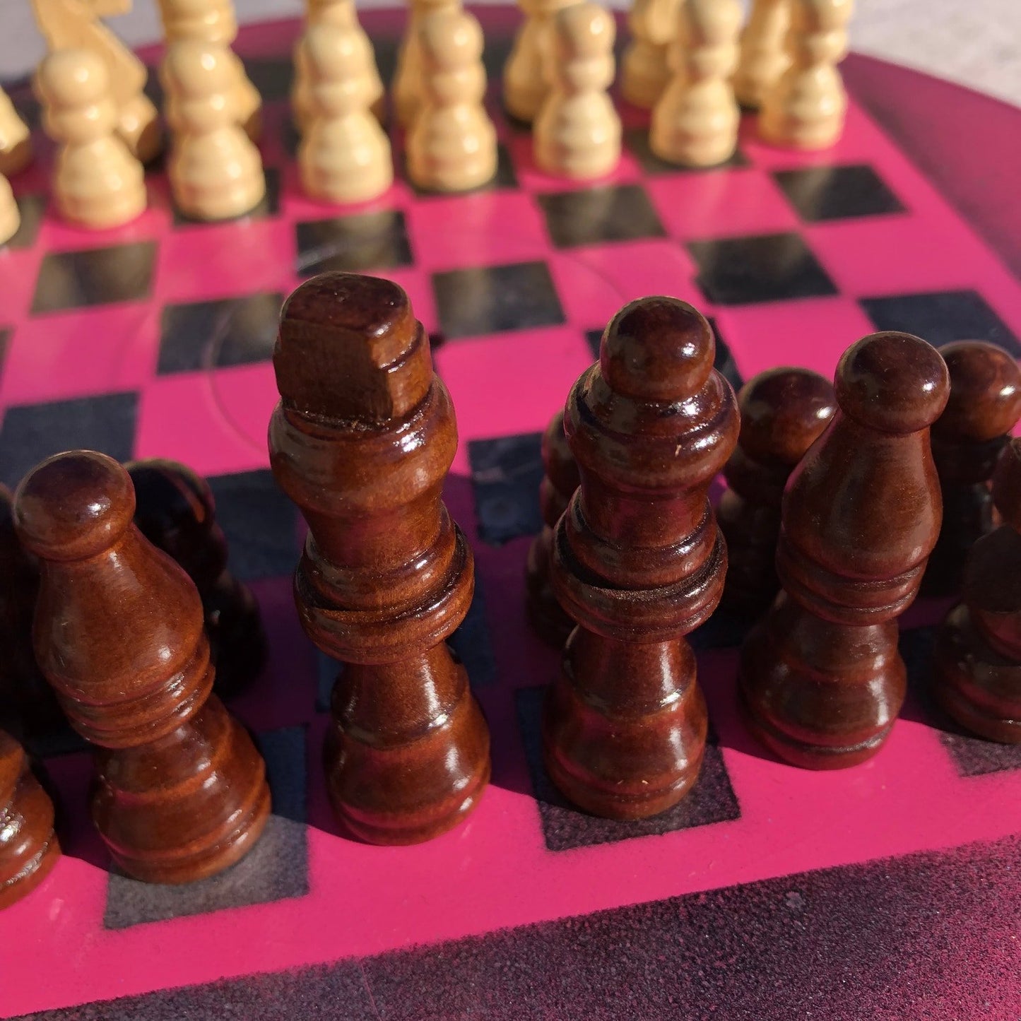 Vinyl Chess Set - Hot Pink