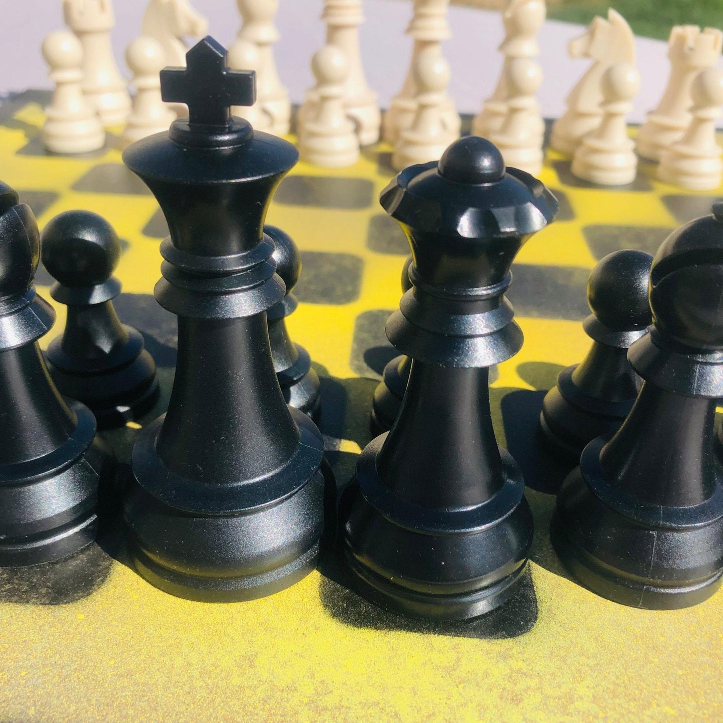 Large Chess Set - Yellow & Black