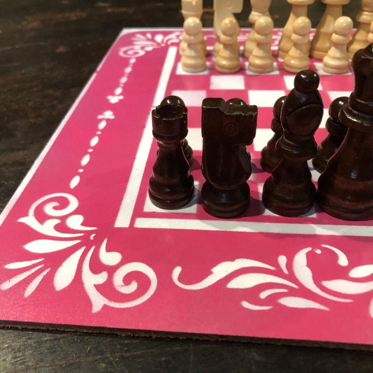 Chess Set - Hot Pink & White