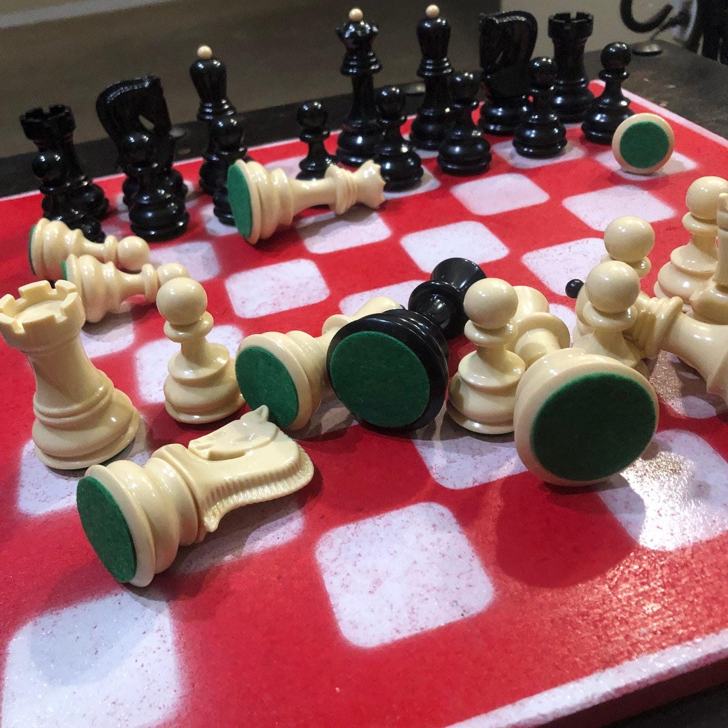 Large Chess Set - Red & White