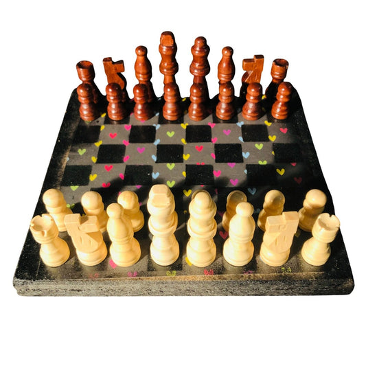 Scrapbook Chess Set - Black Heart