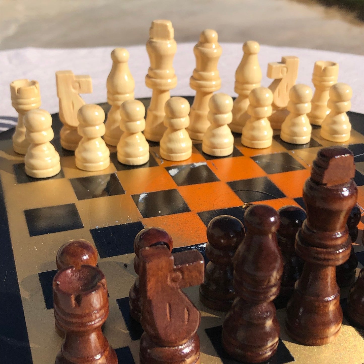 Vinyl Chess Set - Golden Orange