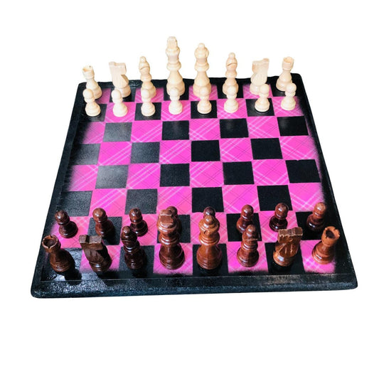 Scrapbook Chess Set - Pink Lines