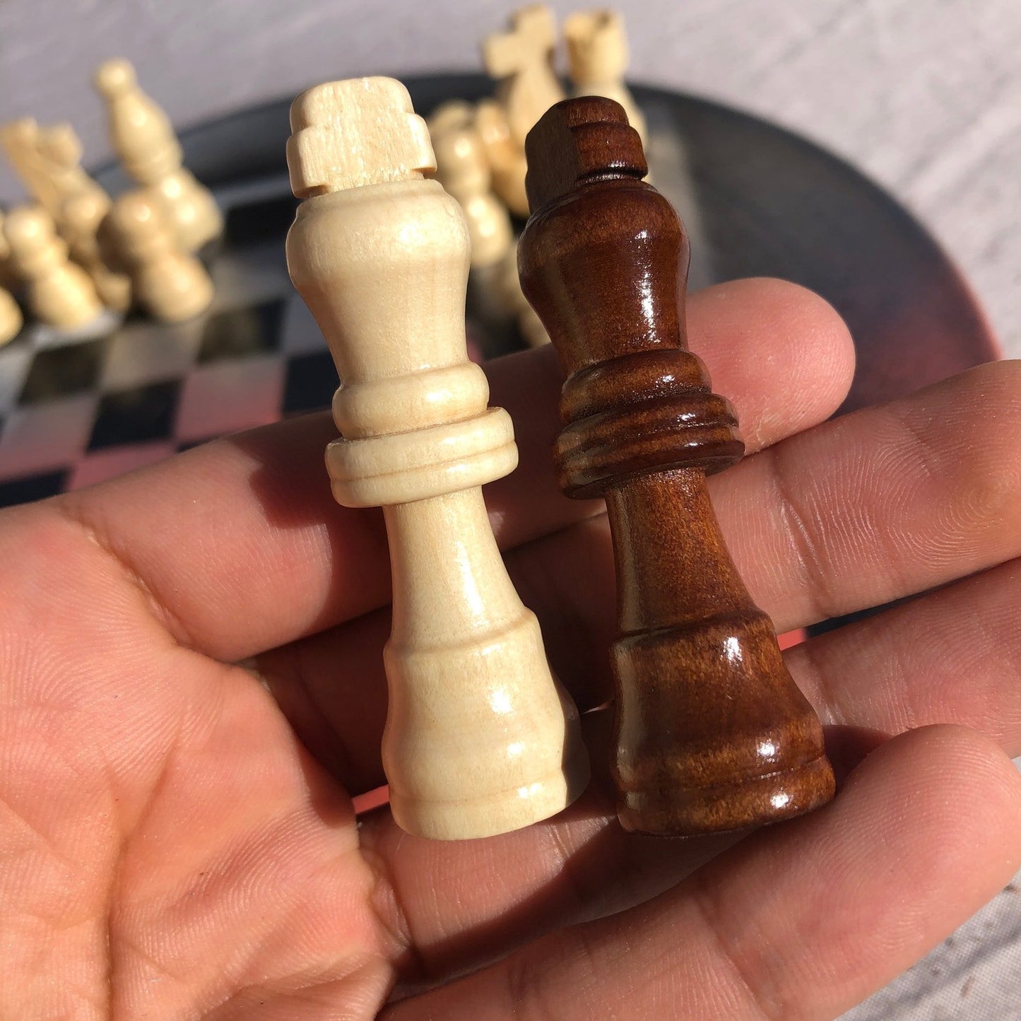 Vinyl Chess Set - Peach Chrome