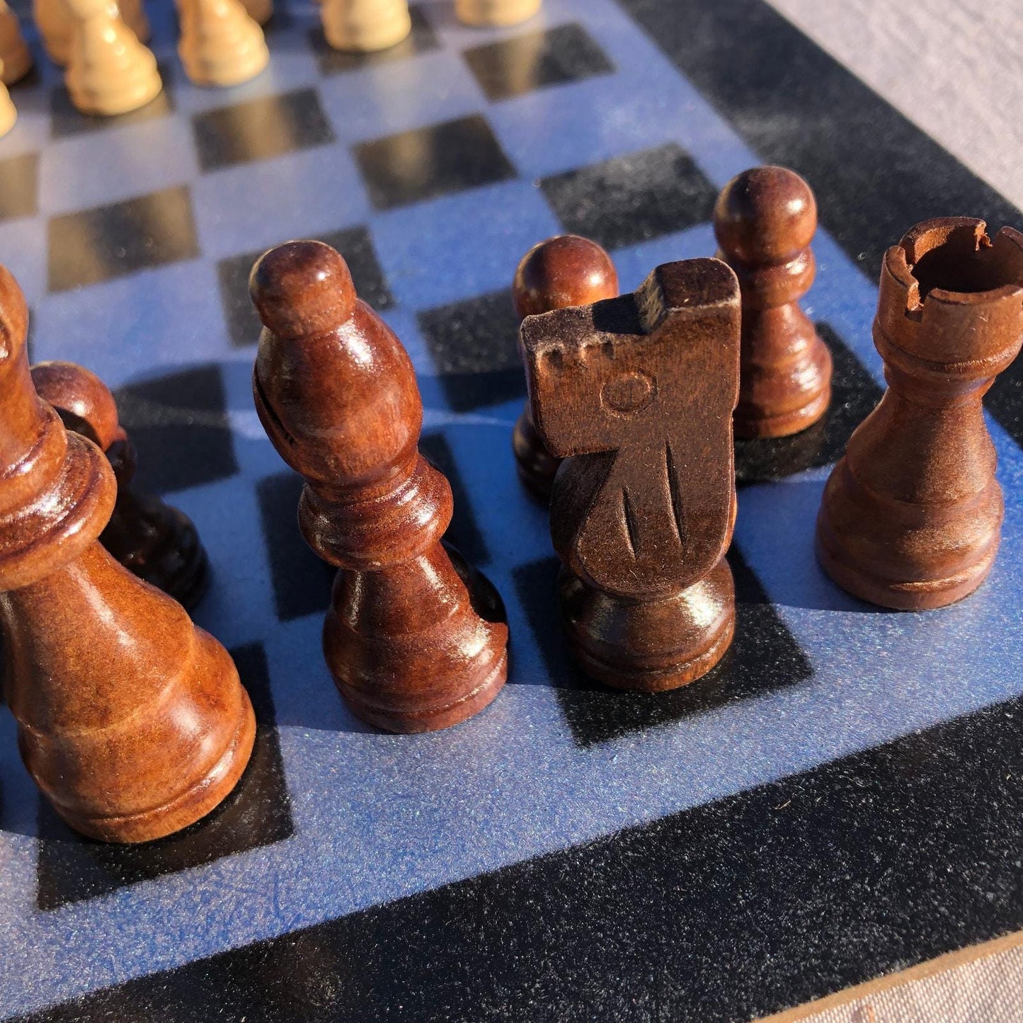 Chess Set - Classic Shiny Blue