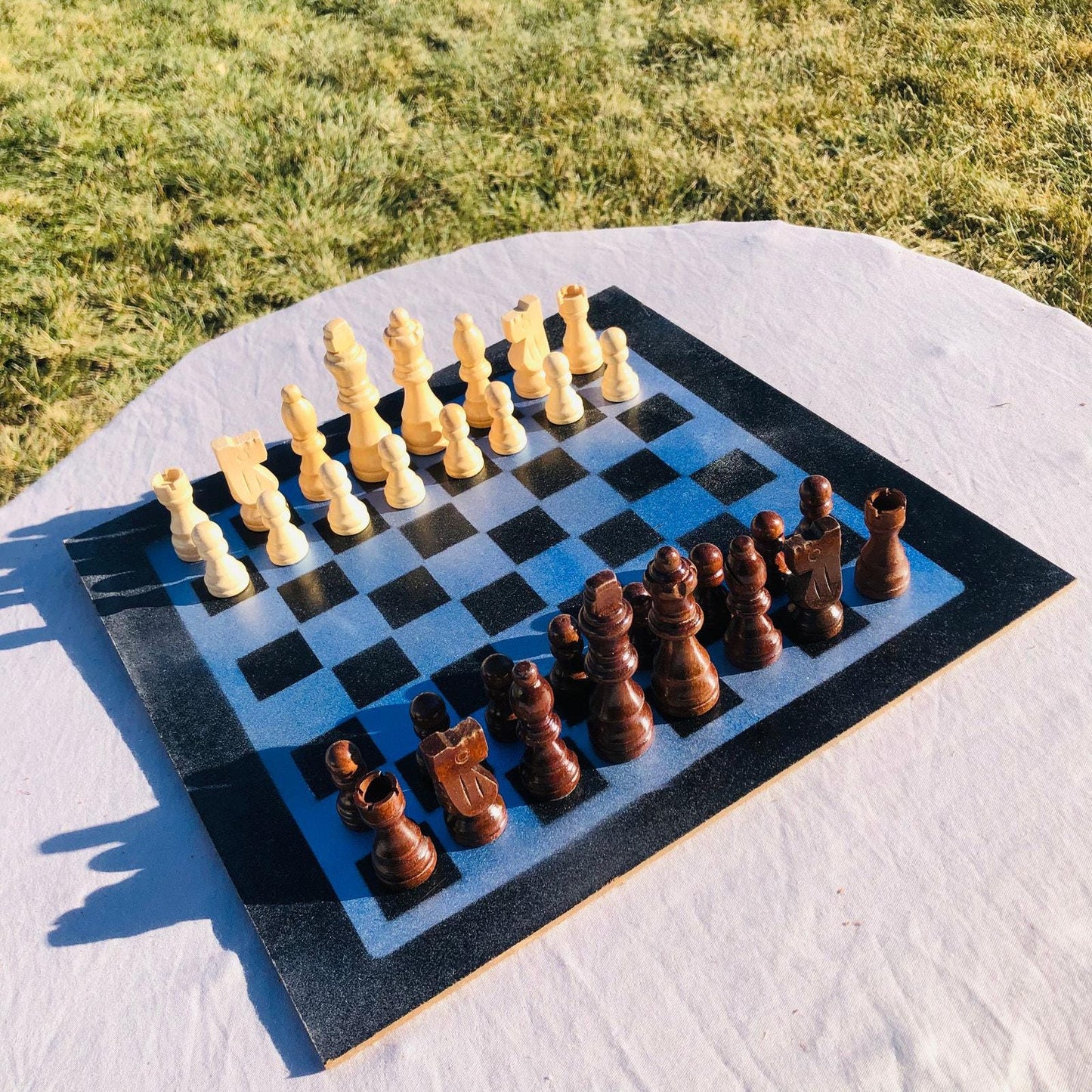 Chess Set - Classic Shiny Blue