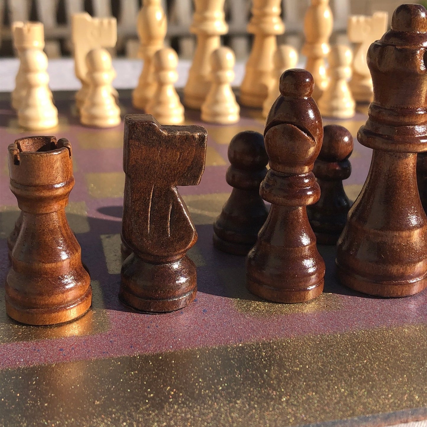 Chess Set - Purple Gold