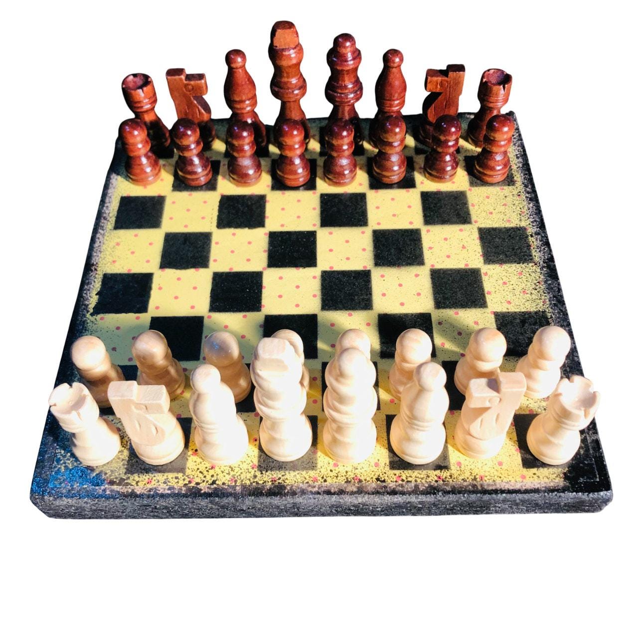 Scrapbook Chess Set - Polka Dot Yellow