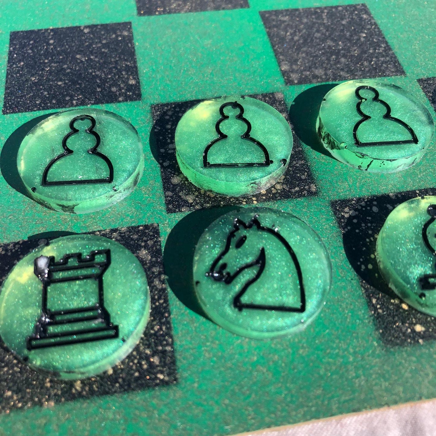 Chess Set - Forest Gold Green