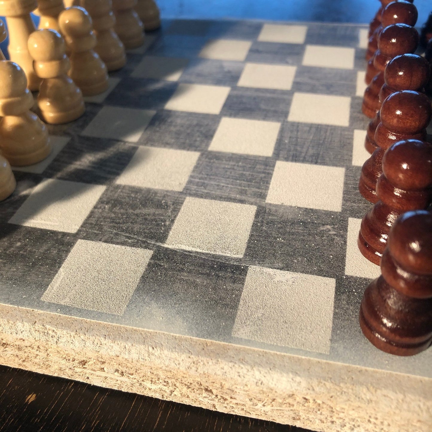 Scrapbook Chess Set - White Wood