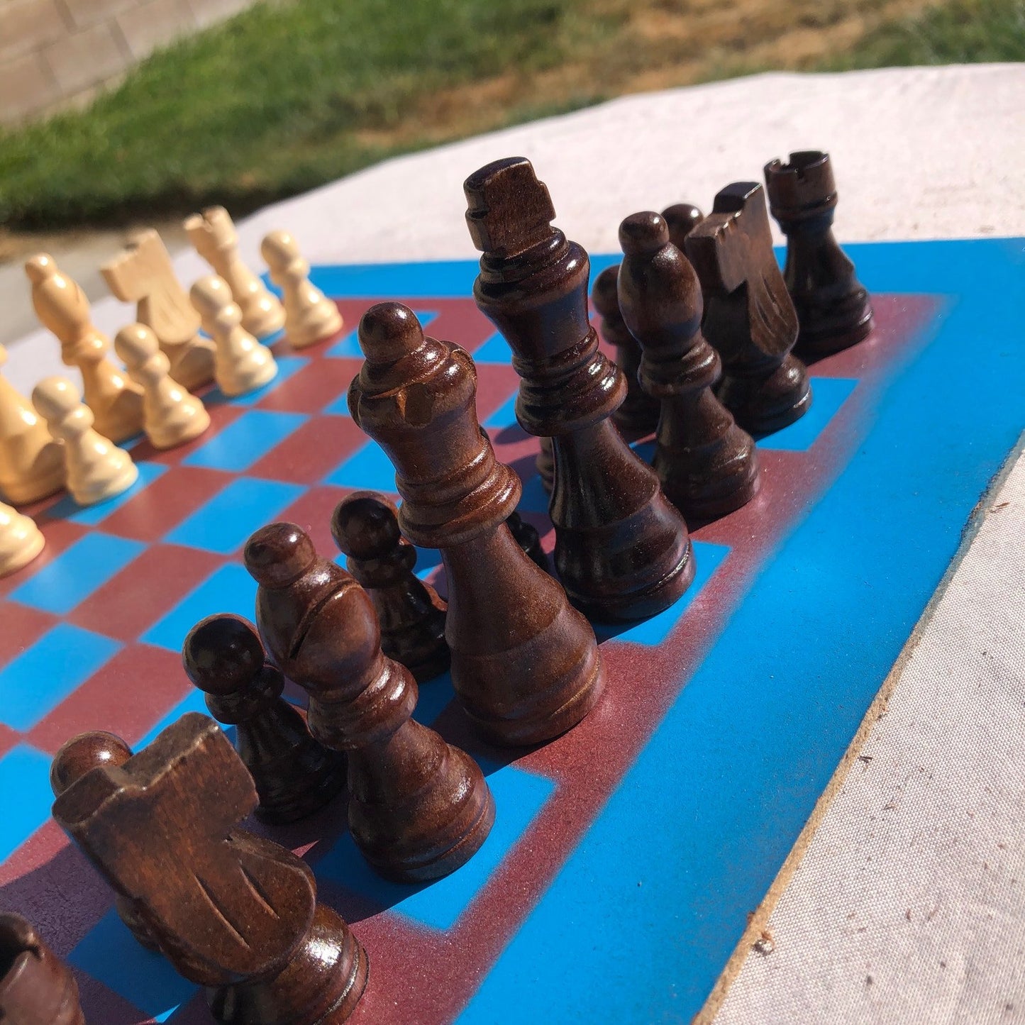 Chess Set - Blue Bronze