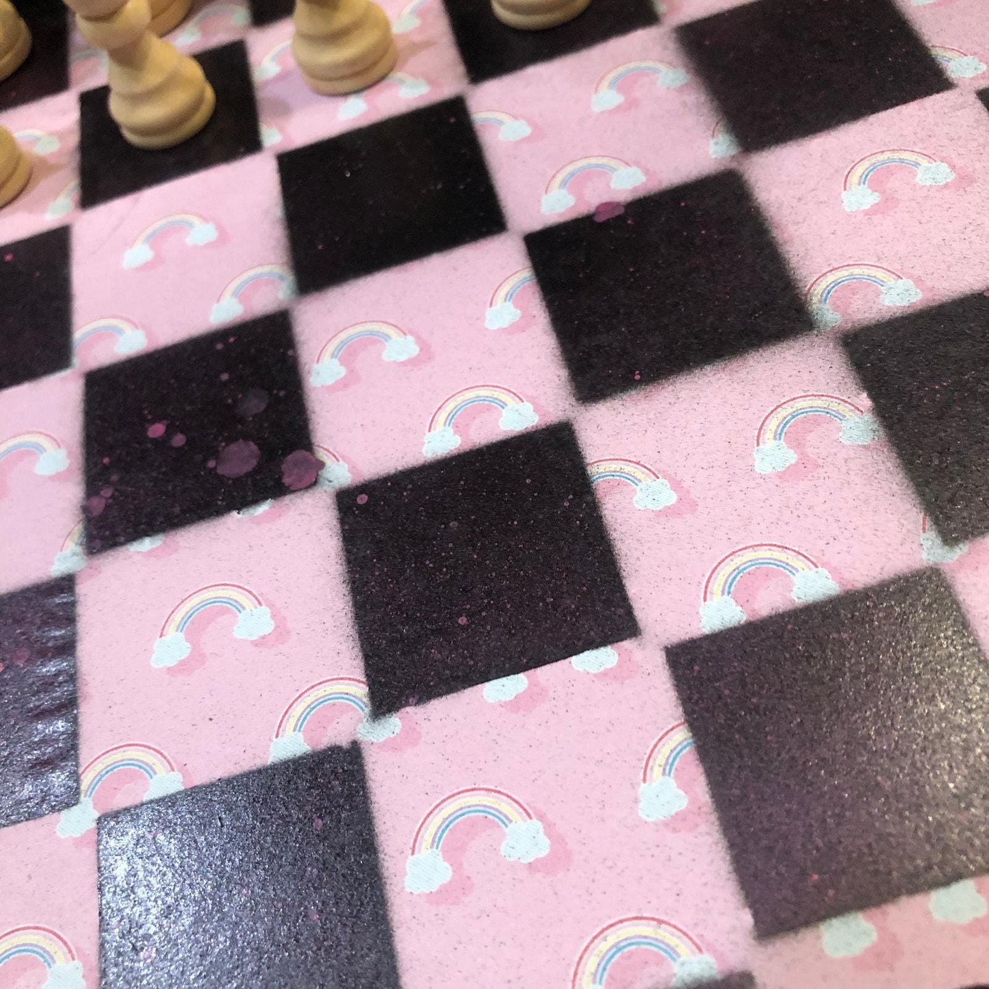 Scrapbook Chess Set - Pink Rainbow