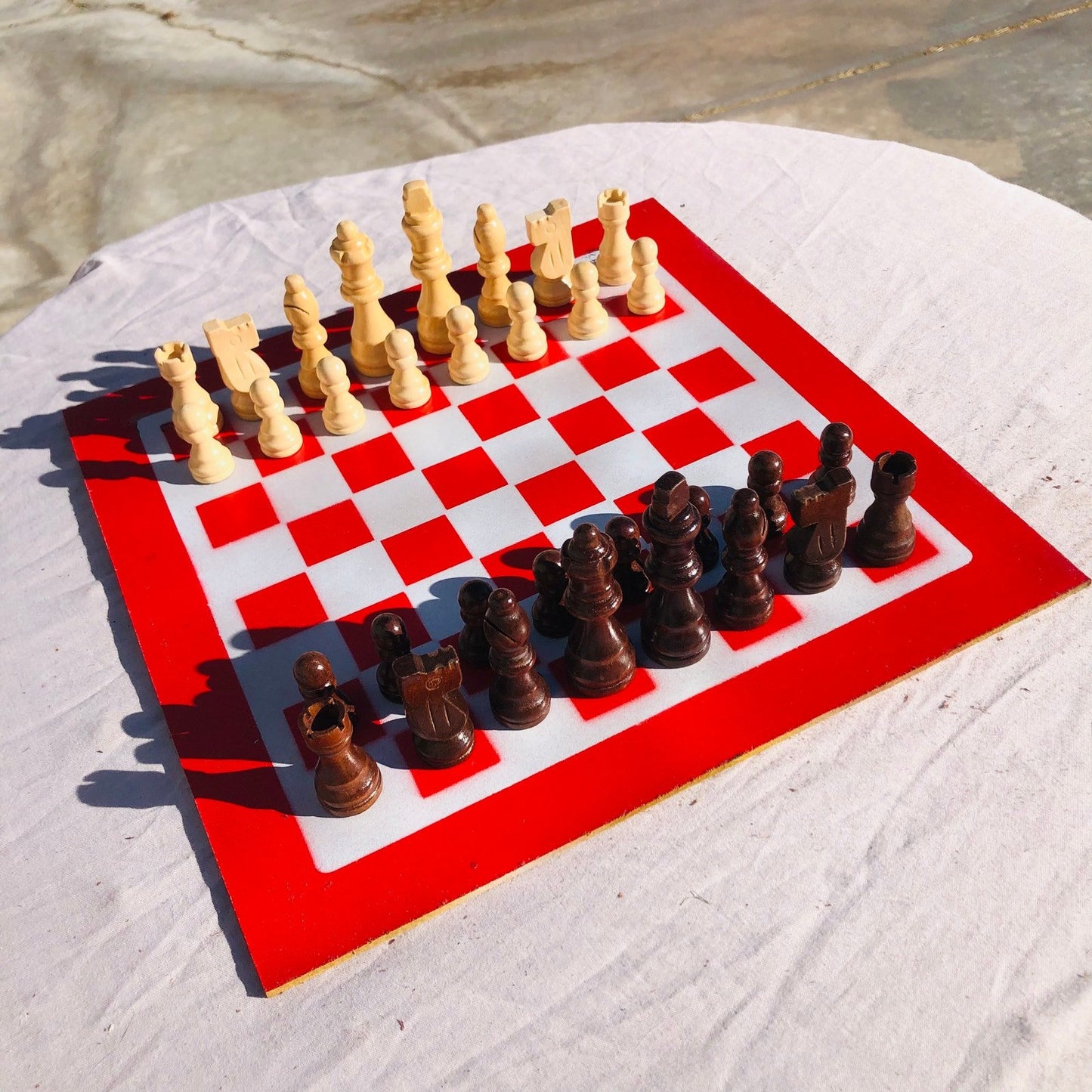 Chess Set - Red & White