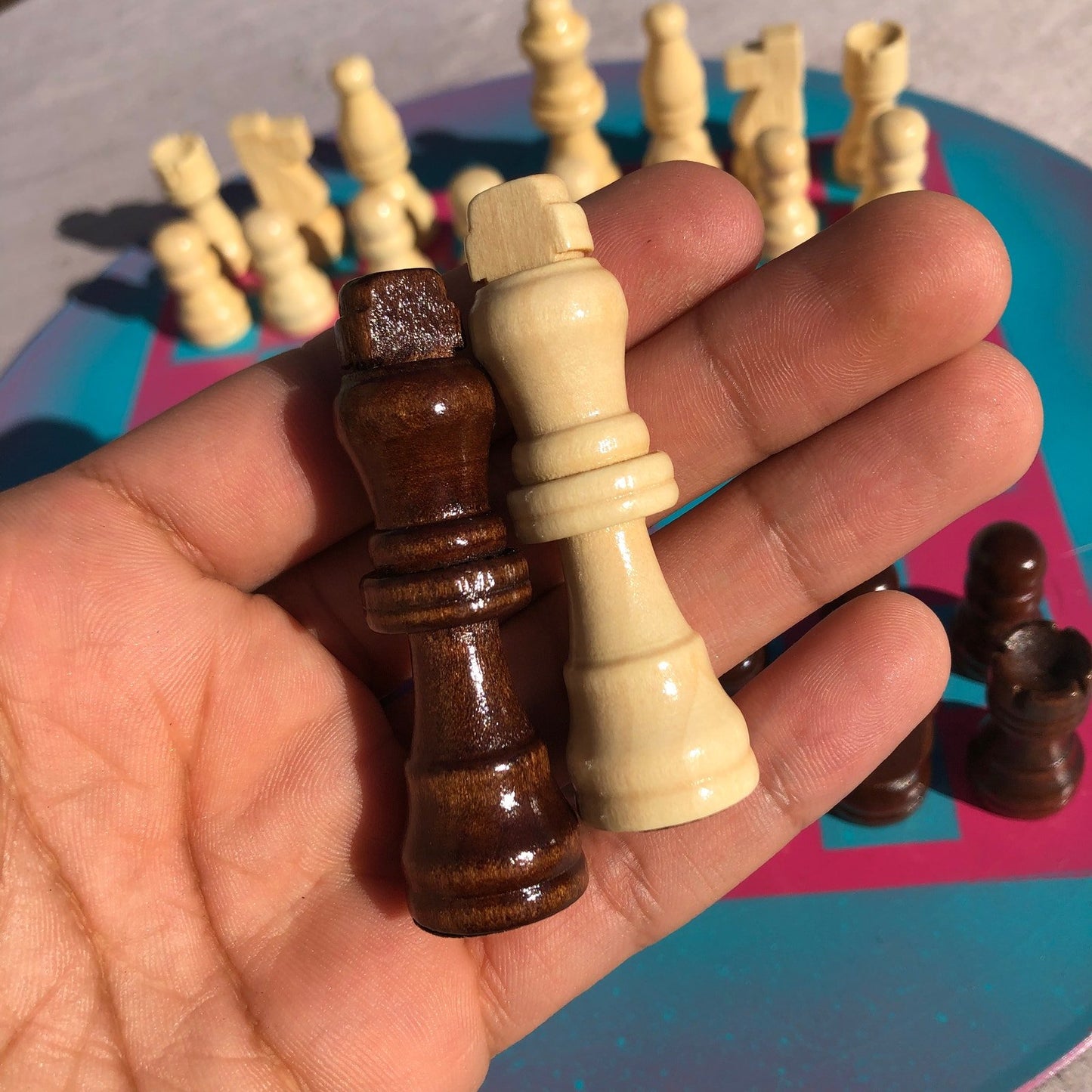 Vinyl Chess Set - Flamingo Pink