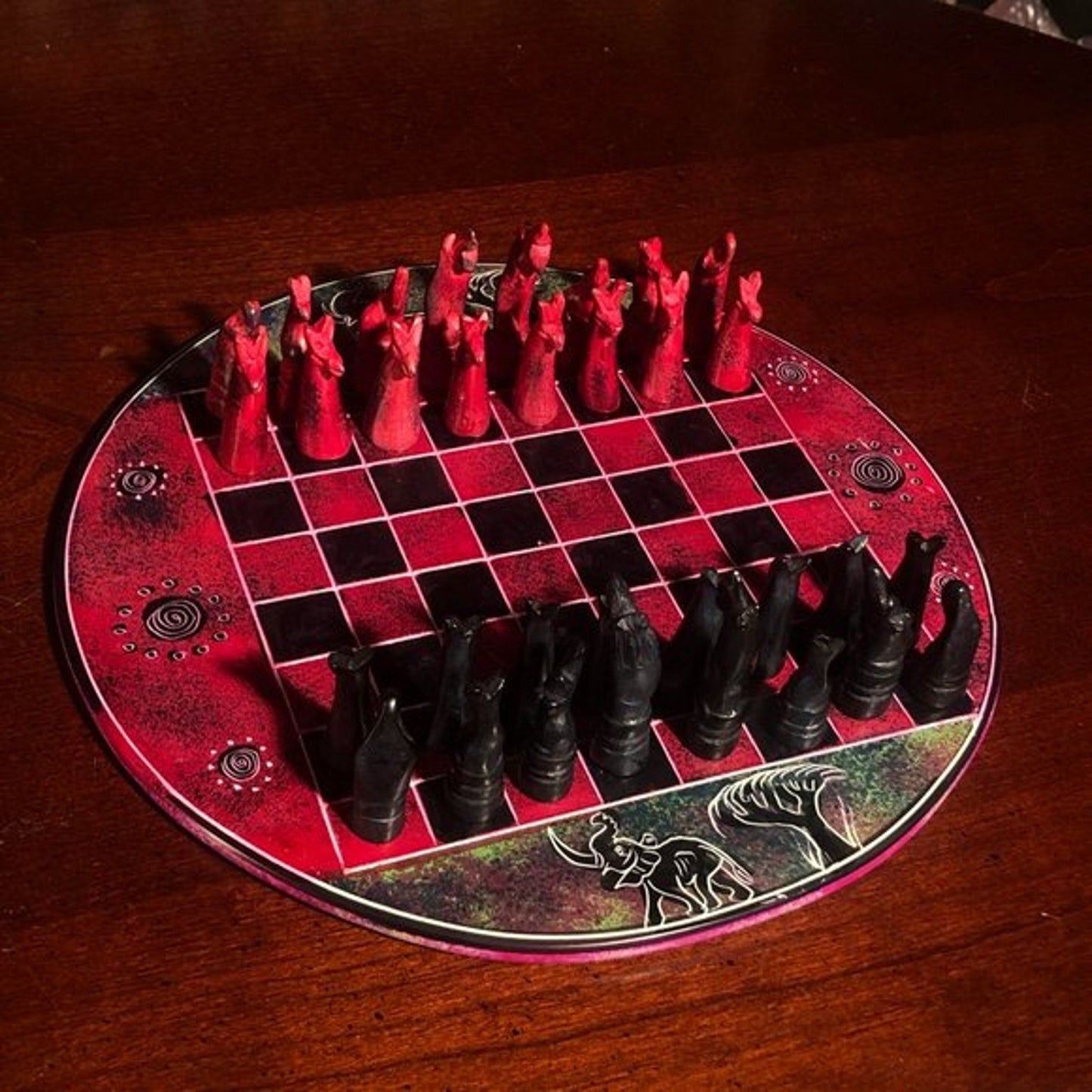 African Vintage Chess Set - Kenyan Chess Board