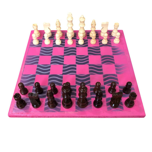 Scrapbook Chess Set - Pink Waves