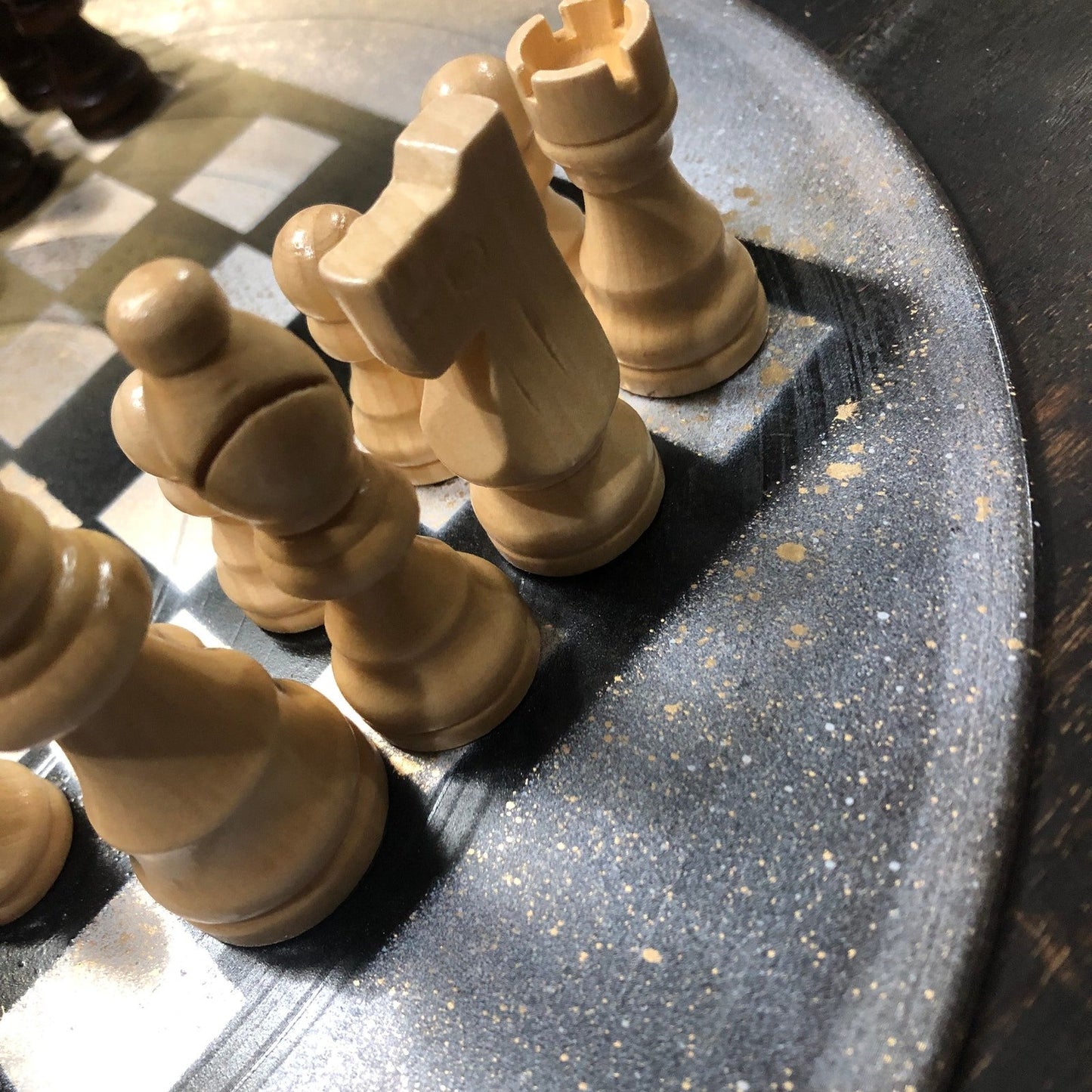 Vinyl Chess Set - Golden Black