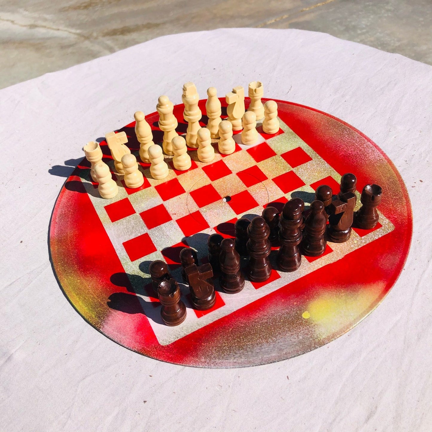 Vinyl Chess Set - War Torn Red