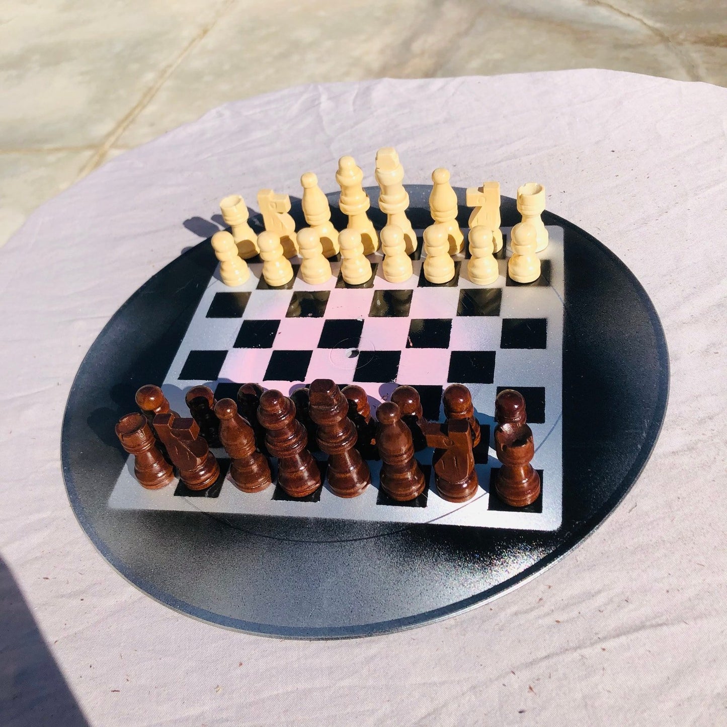 Vinyl Chess Set - Blush Pink