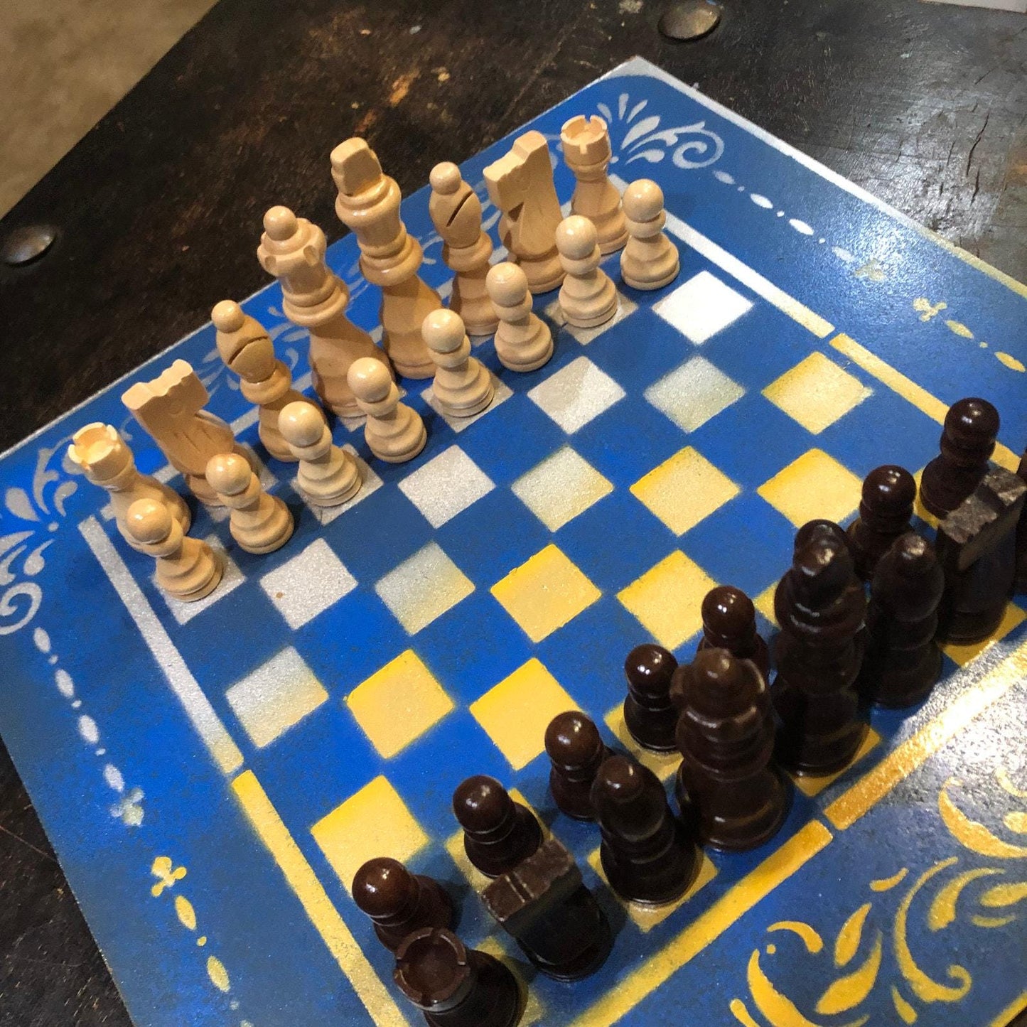 Chess Set - UCLA Blue & Yellow Colors