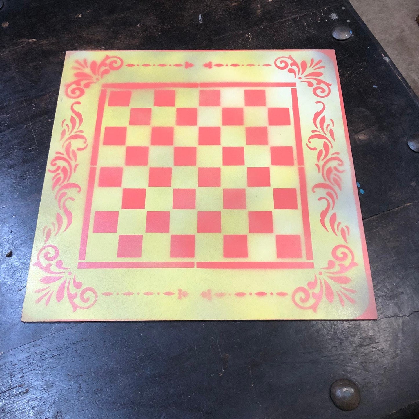 Chess Set - Yellow & Peach Pink