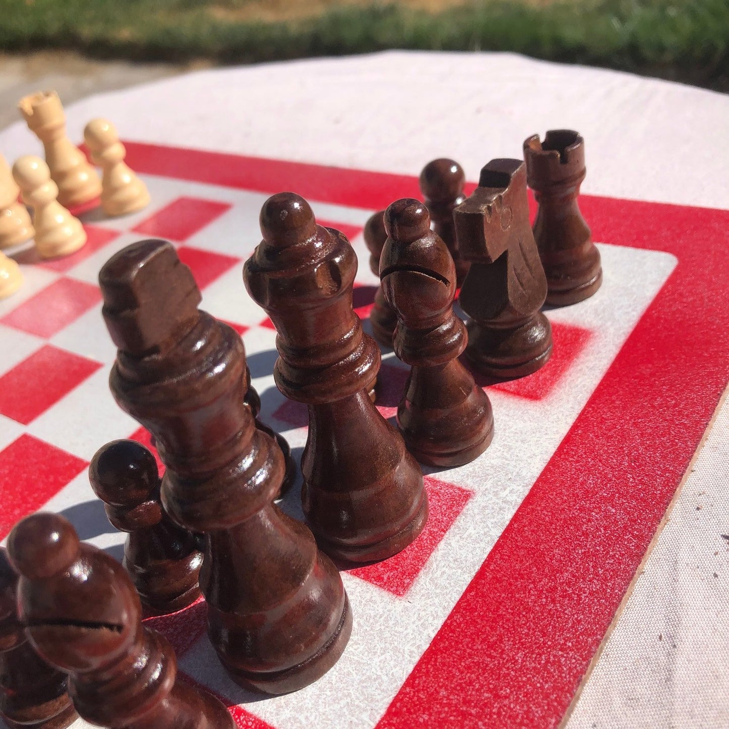 Chess Set - White & Red