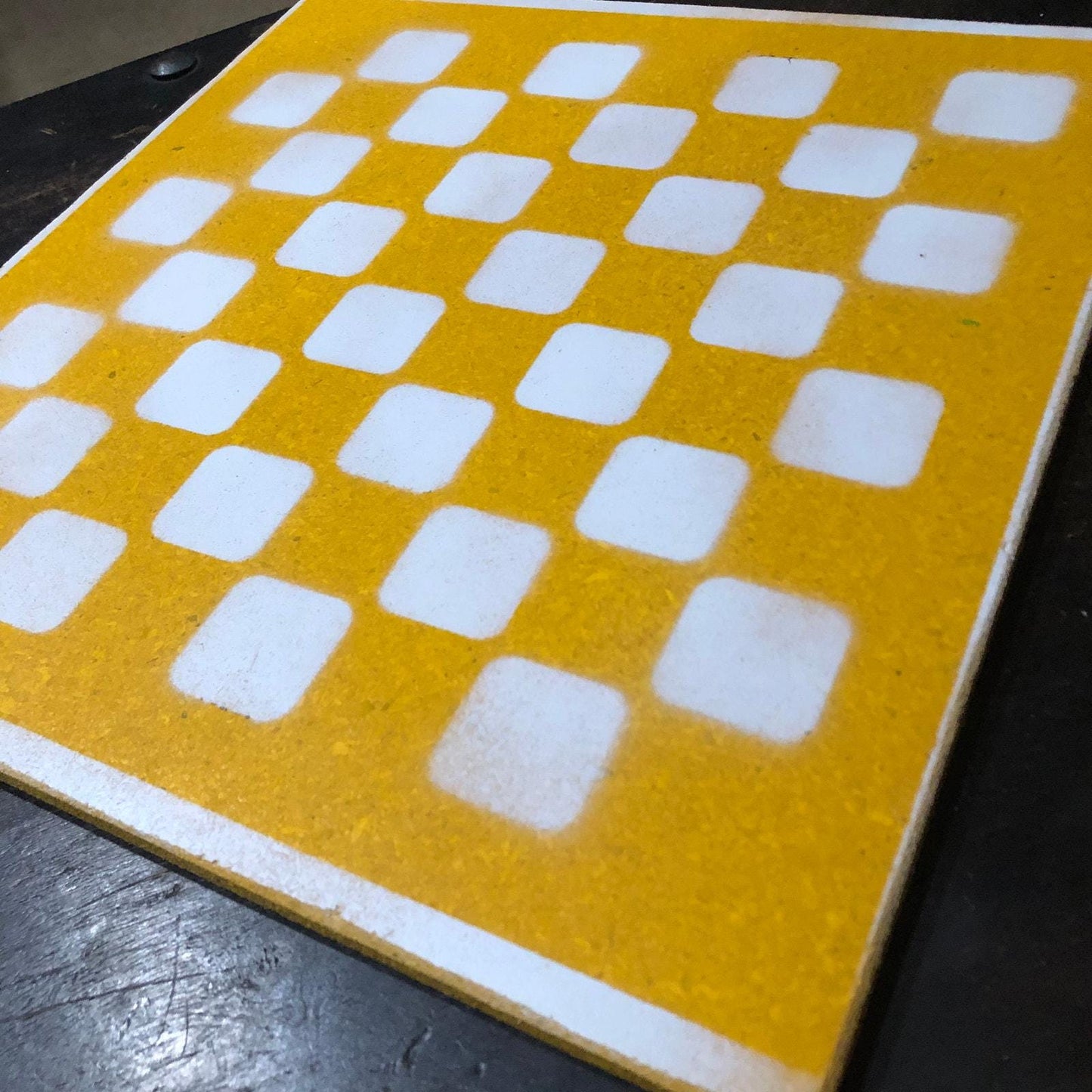 Large Painted Chess Set - Yellow & White