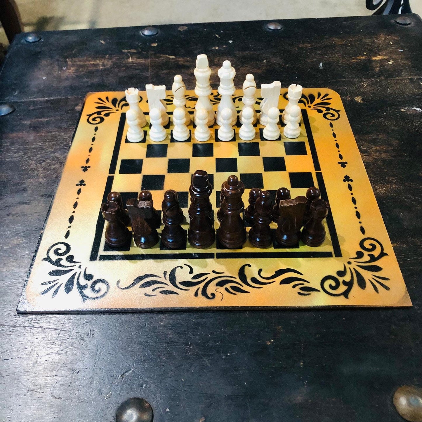 Chess Set - Amber Orange