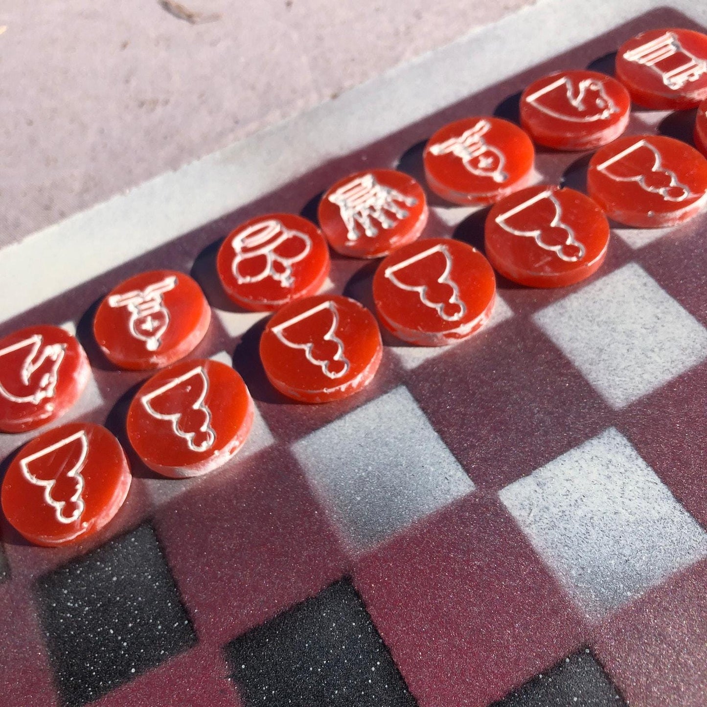 Chess Set - Red/Black Color Dual