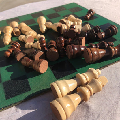 Chess Set - Greenish Gold