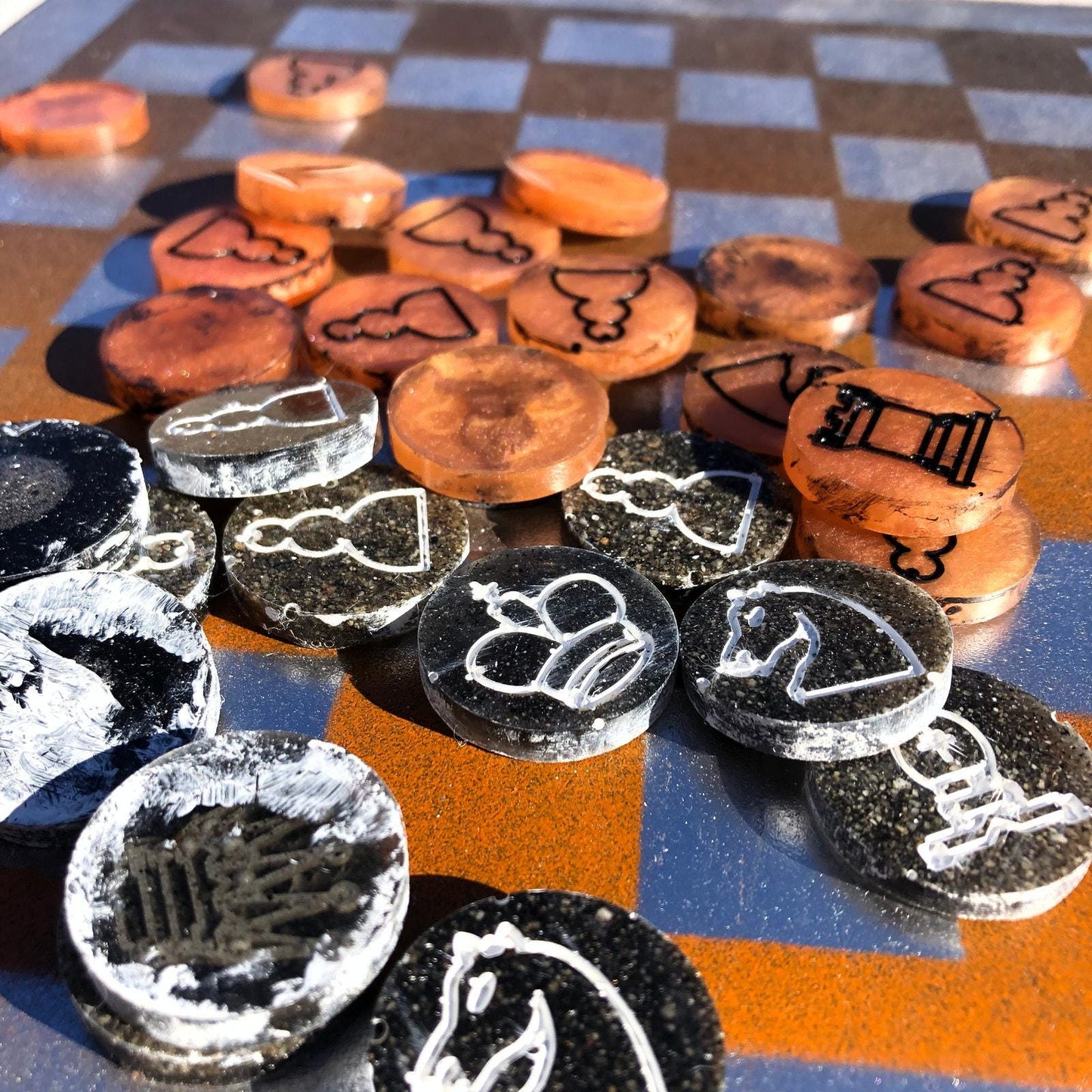 Chess Set - Chrome Orange