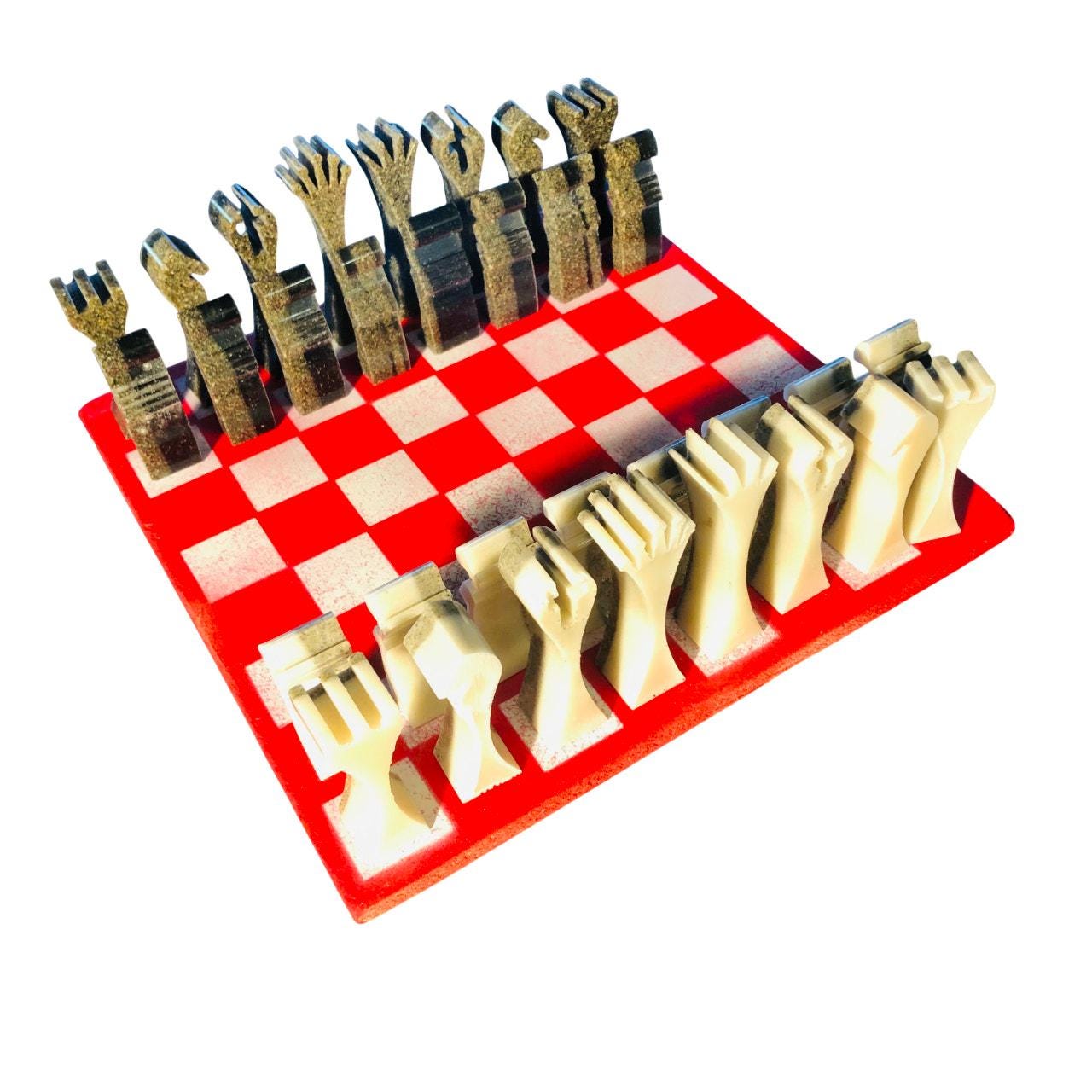 Chess Set - Red & White Royal Edition