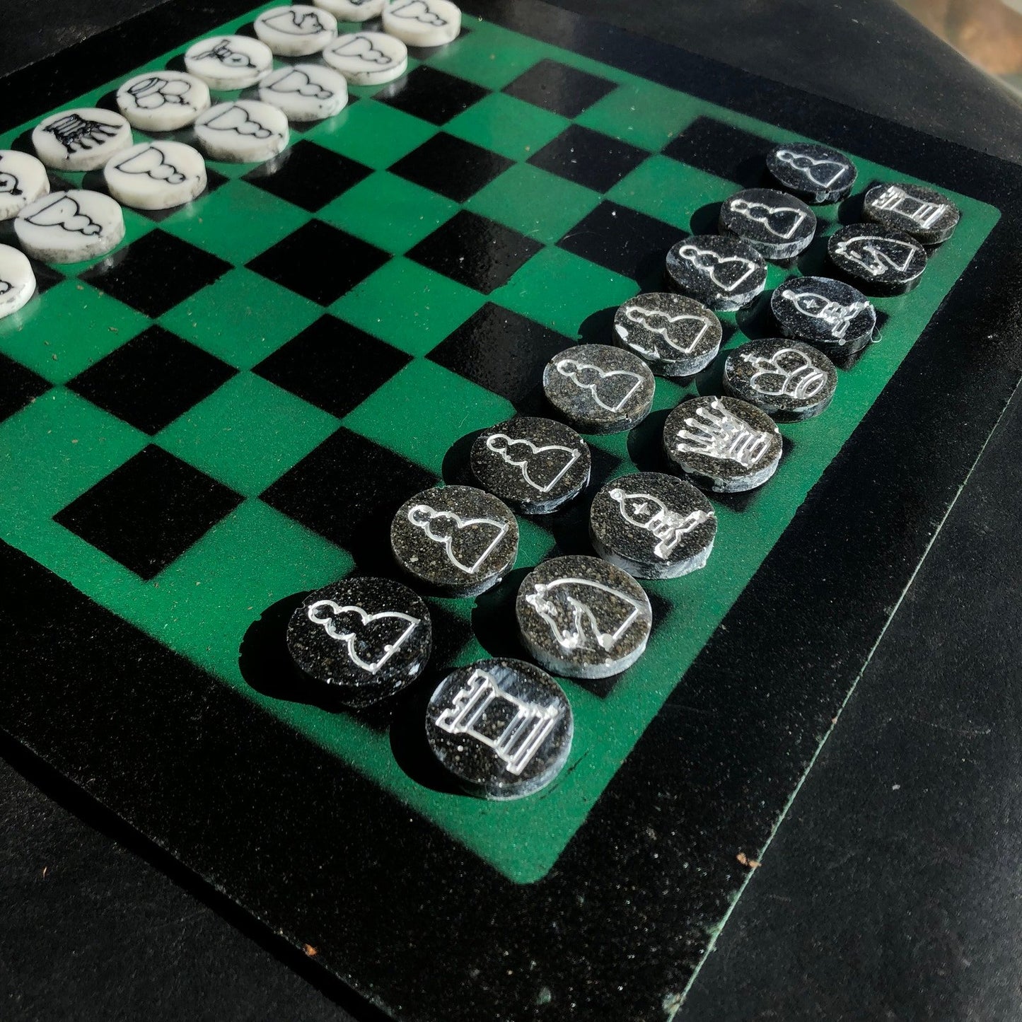 Chess Set - Green & Black