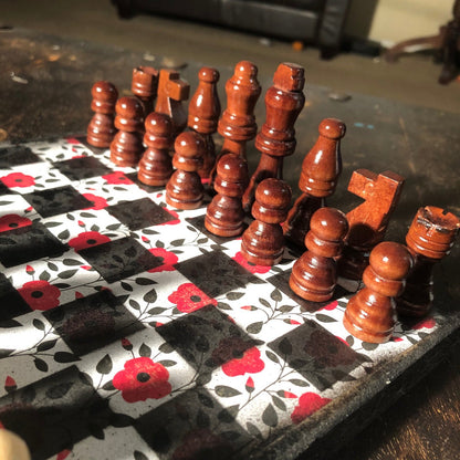 Scrapbook Chess Set - Red Rose