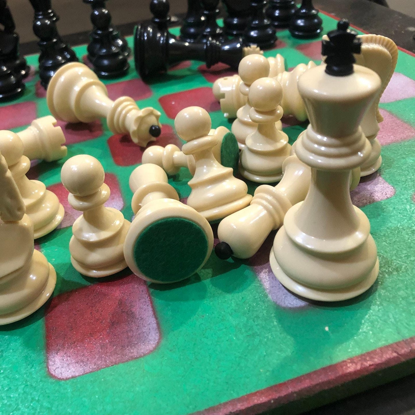 Large Chess Set - Christmas Green