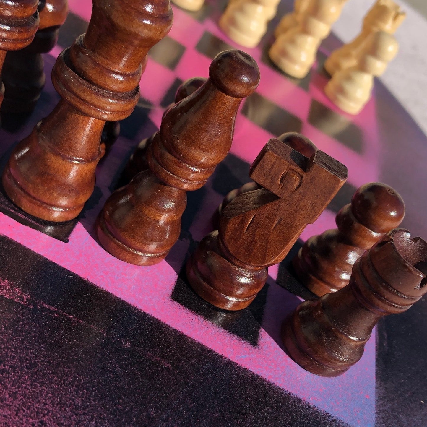 Vinyl Chess Set - Pink Horizon