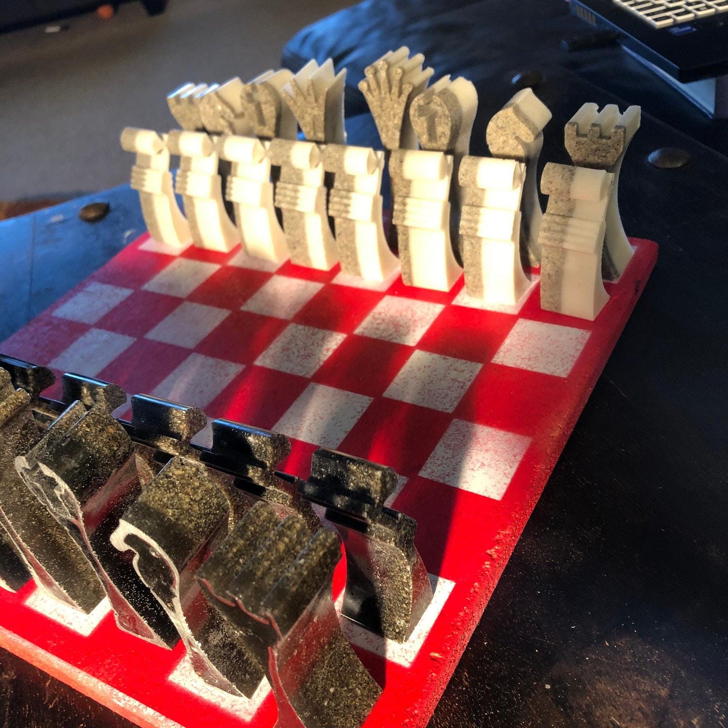 Chess Set - Red & White Royal Edition