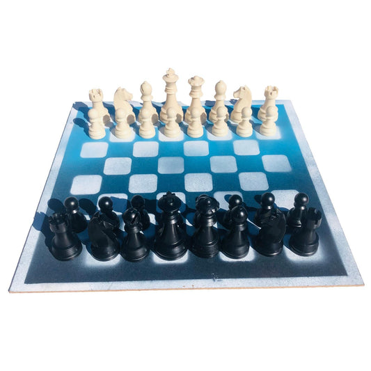 Large Chess Set - Blue & Black