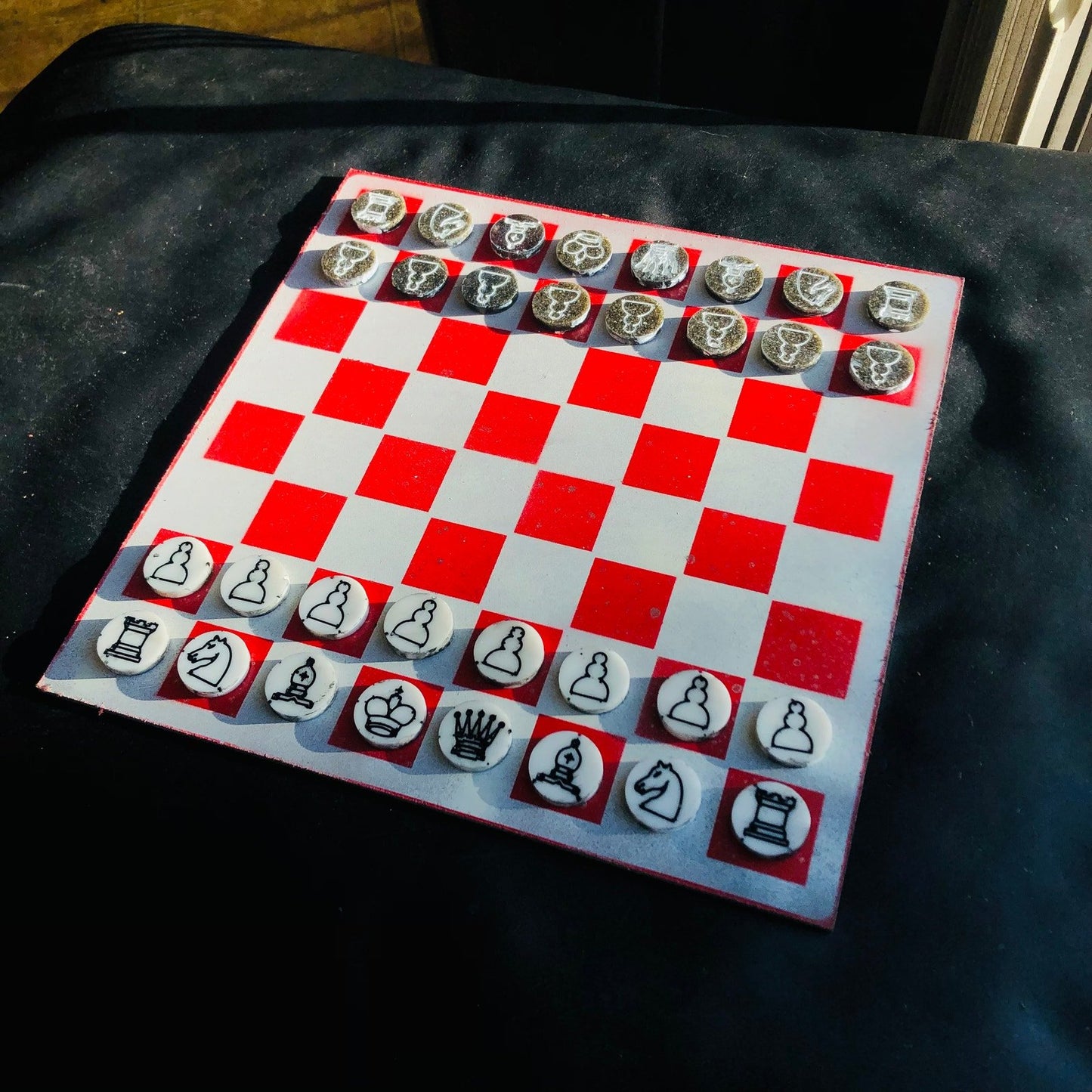 Chess Set - White & Red