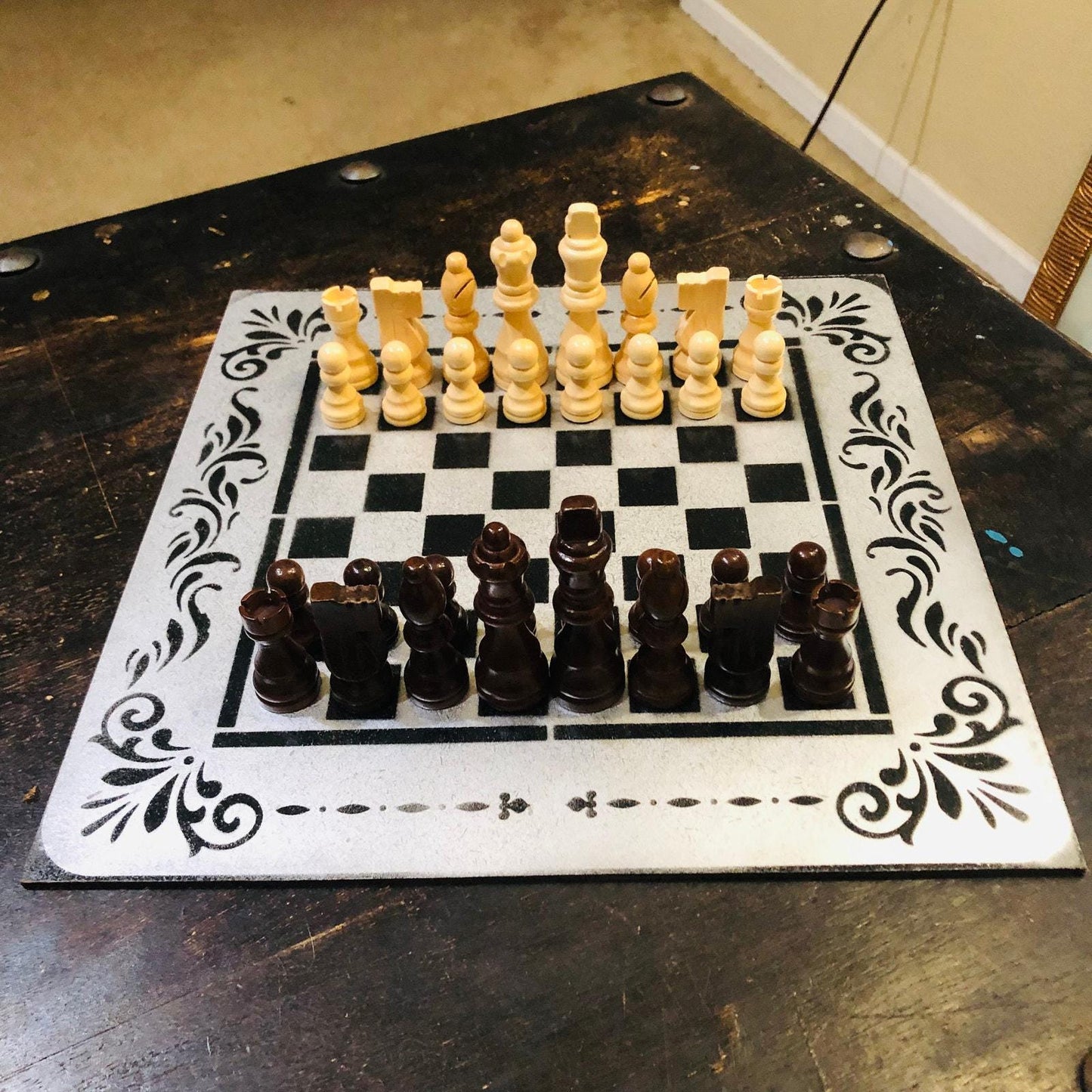 Chess Set - Silver & Black