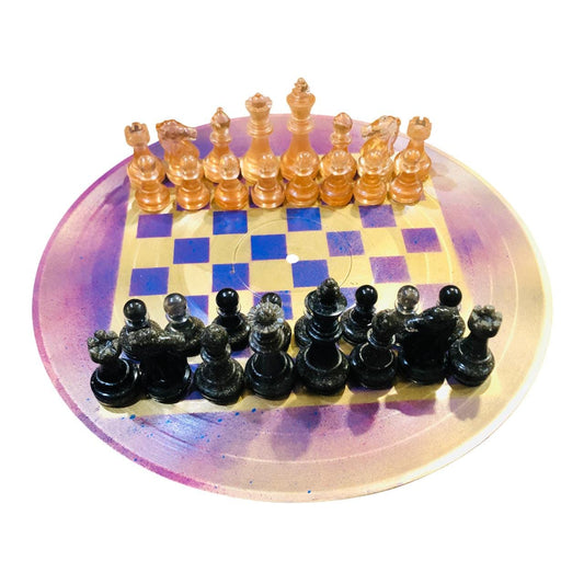 Vinyl Chess Set - Purple & Gold (Resin Pieces)