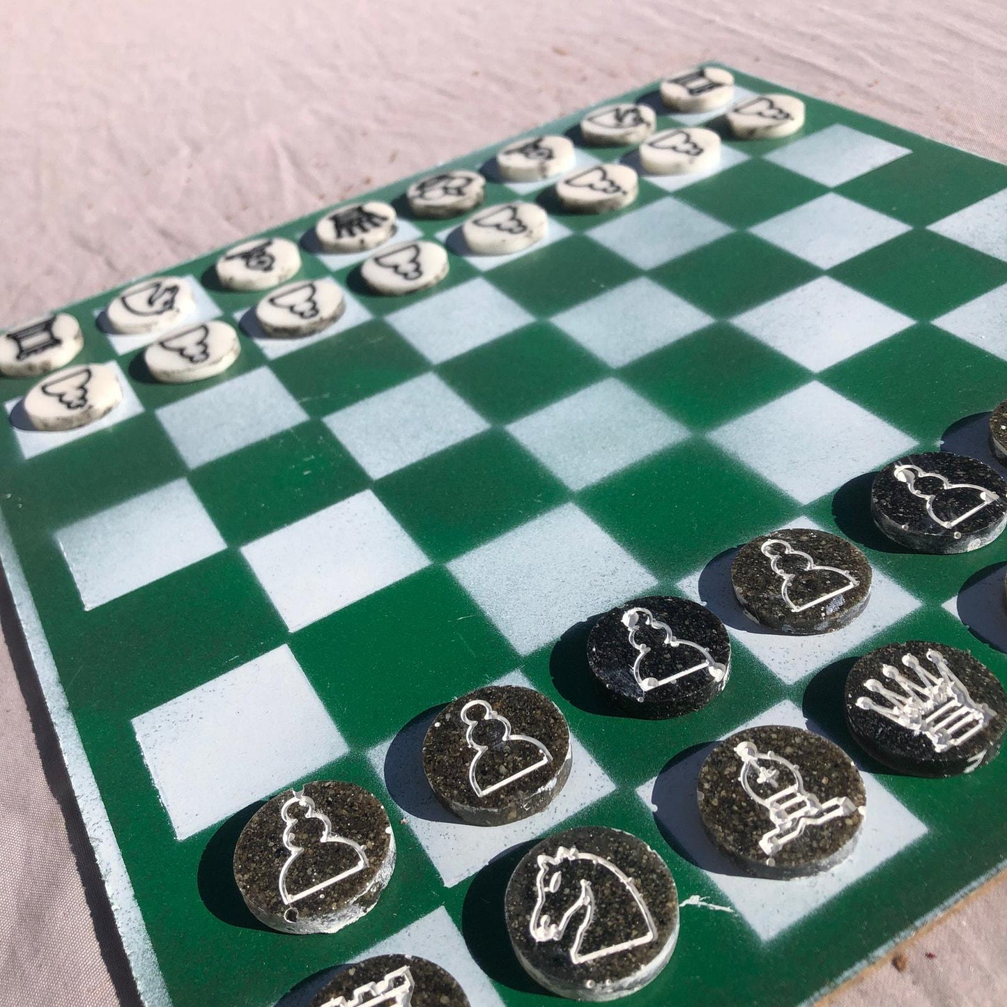 Chess Set - Green & White