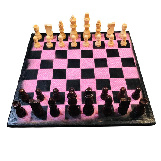 Scrapbook Chess Set - Pink Pattern