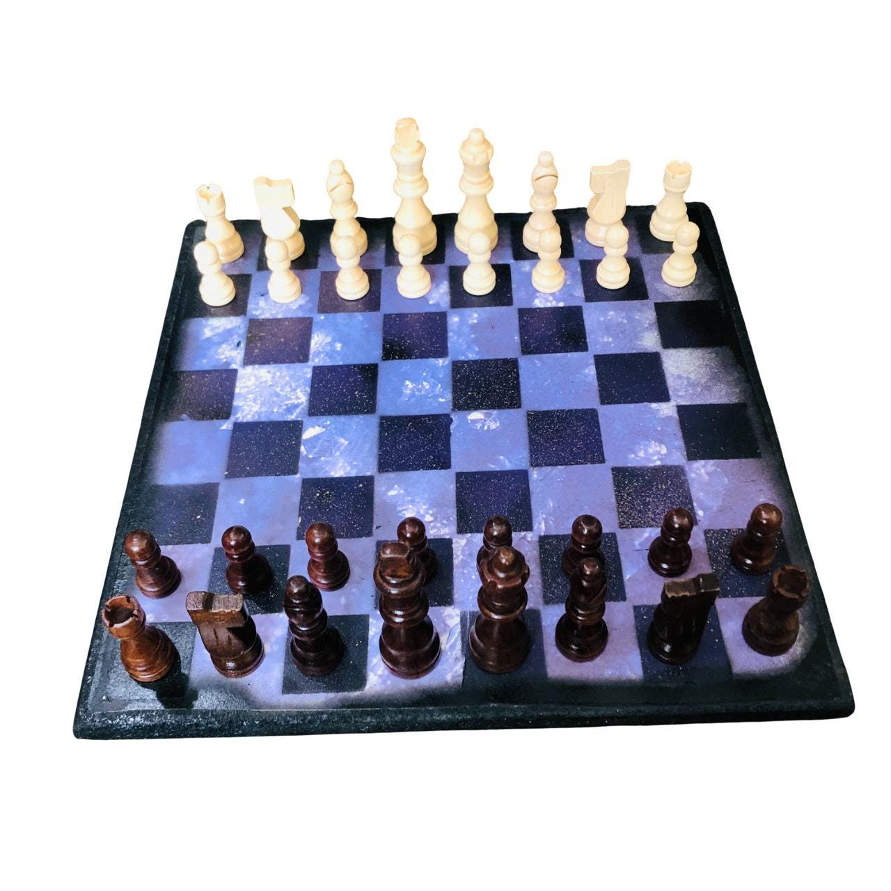 Scrapbook Chess Set - Purple Crystal