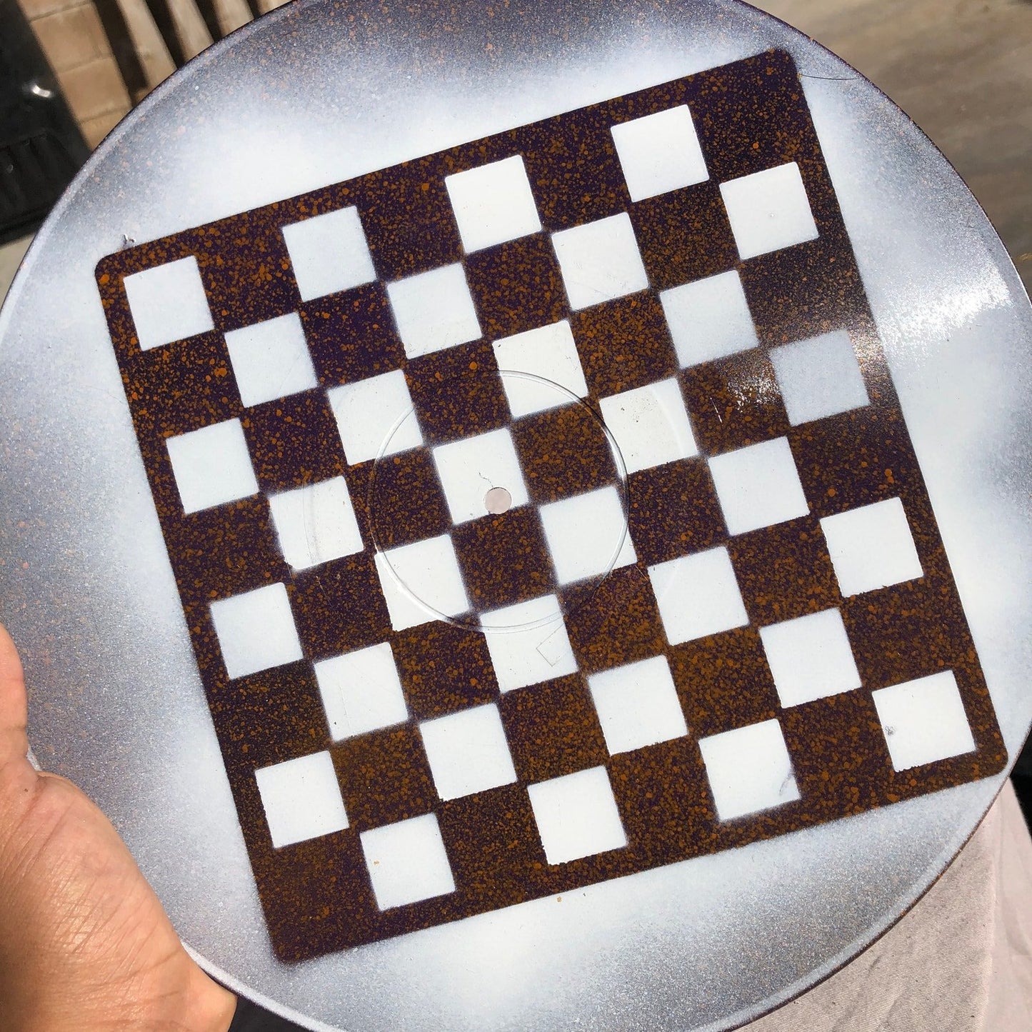 Vinyl Chess Set -  Brown Orange Drizzle