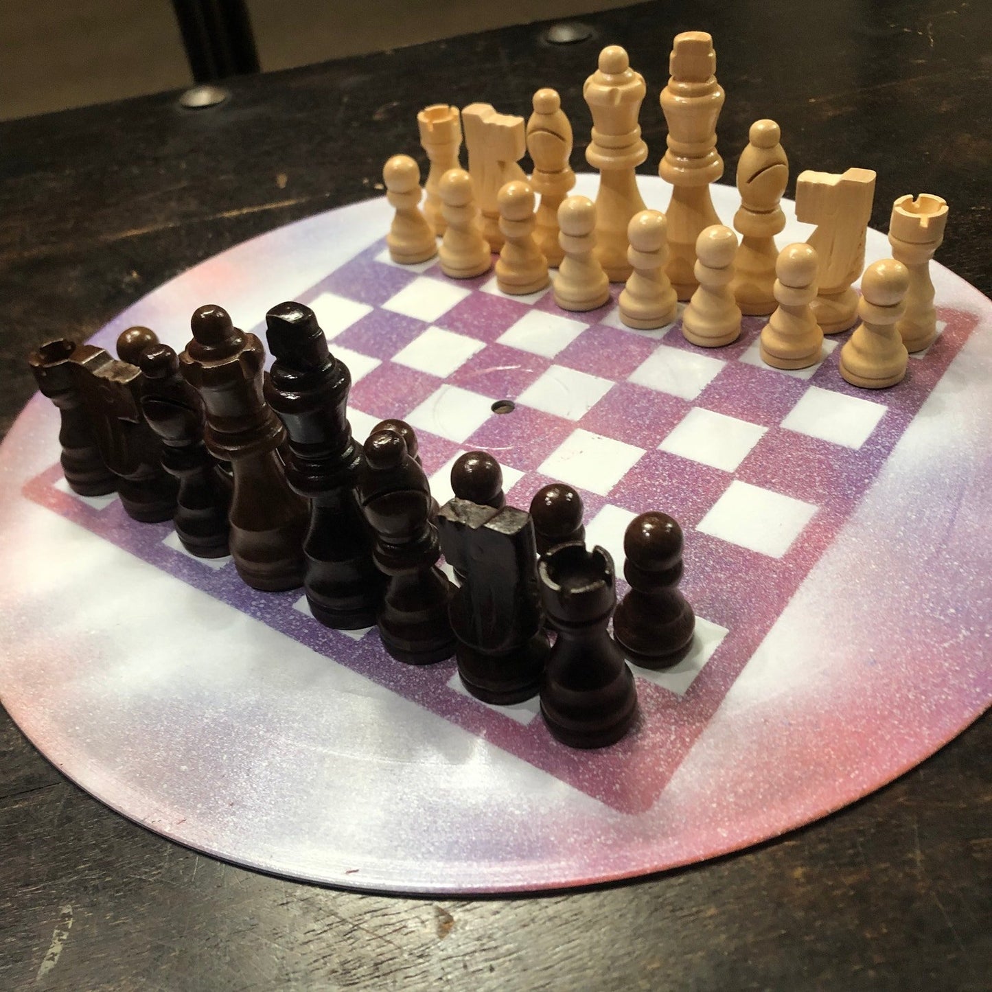 Vinyl Chess Set - Bright Purple