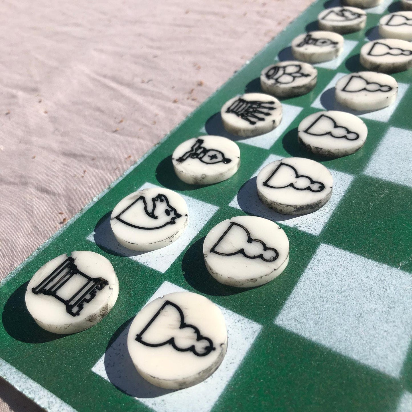 Chess Set - Green & White