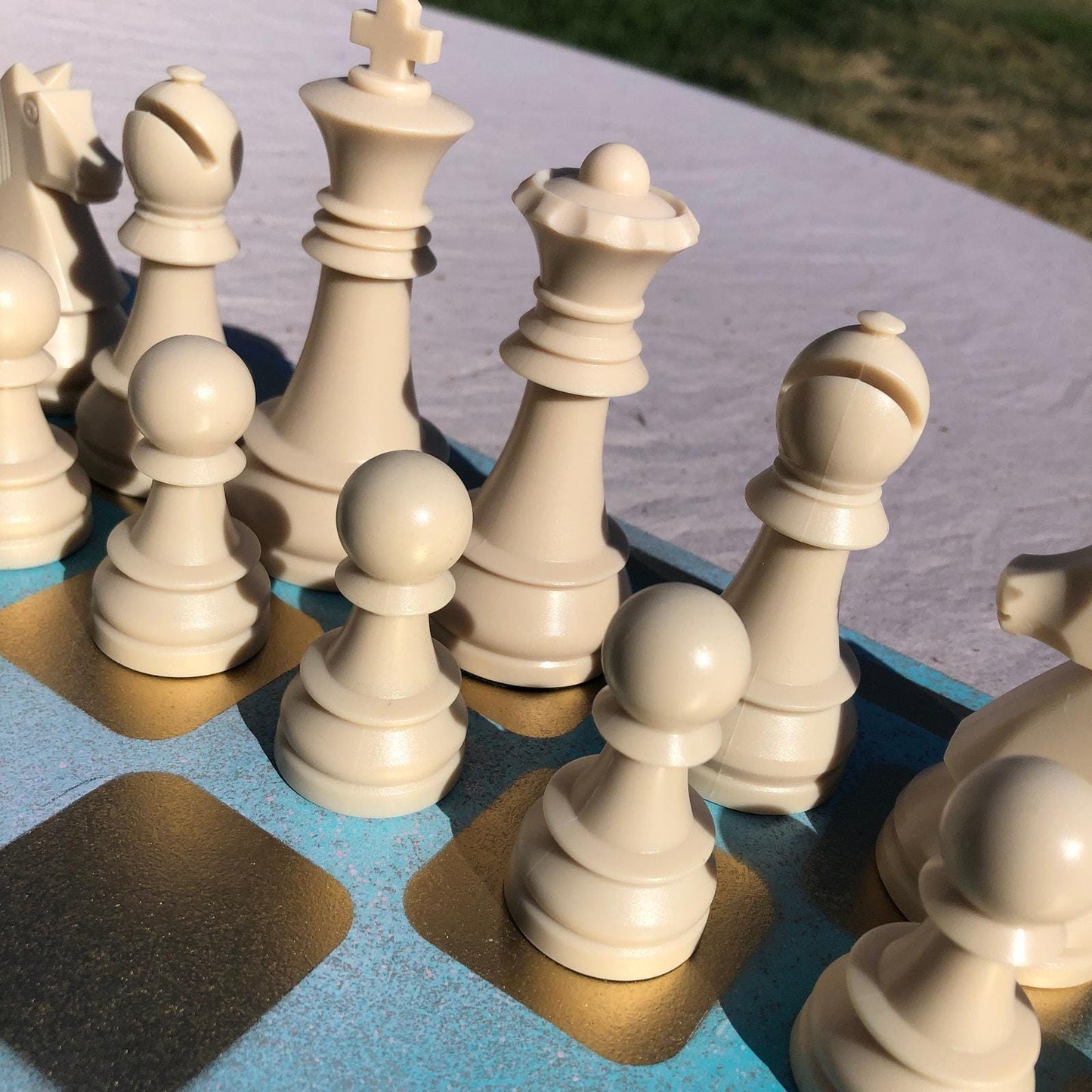 Large Chess Set - Golden Blue