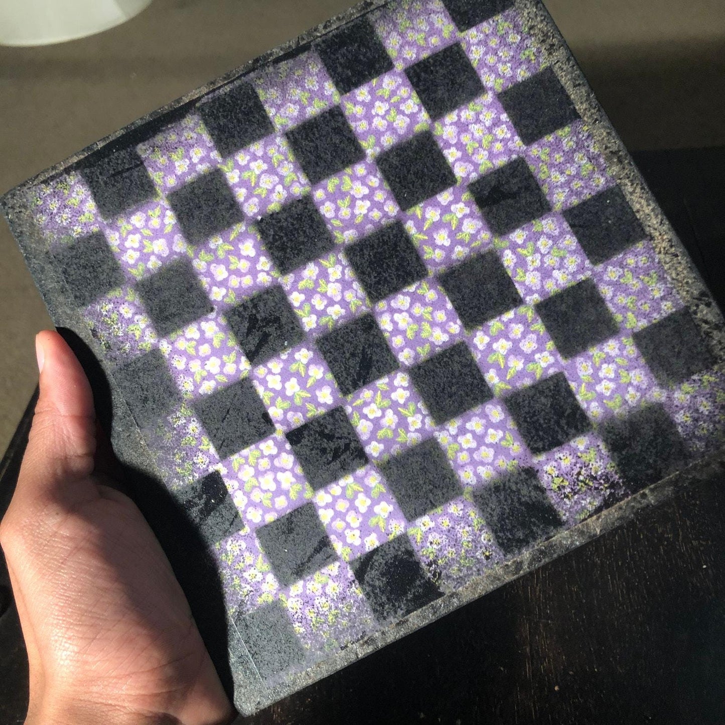 Scrapbook Chess Set - Purple Flowers